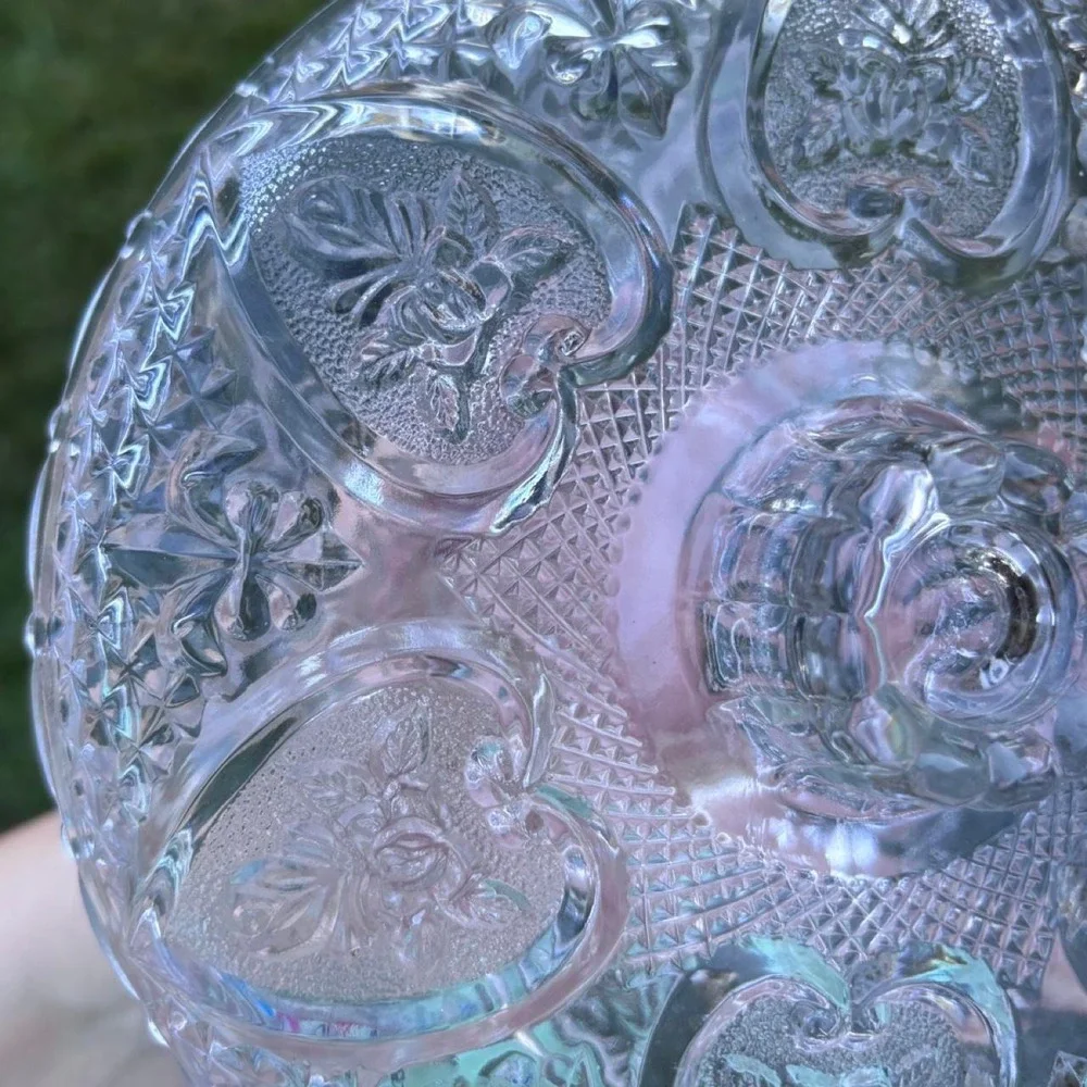 Vtg KIG pressed glass dish